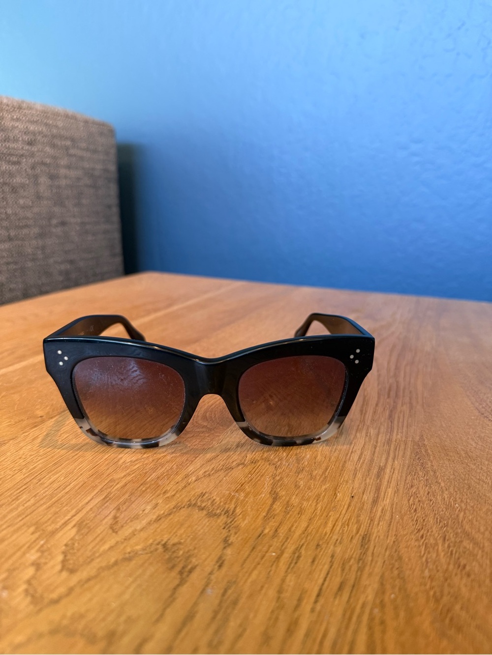Celine Black and Grey Gradient Cat-Eye Sunglasses